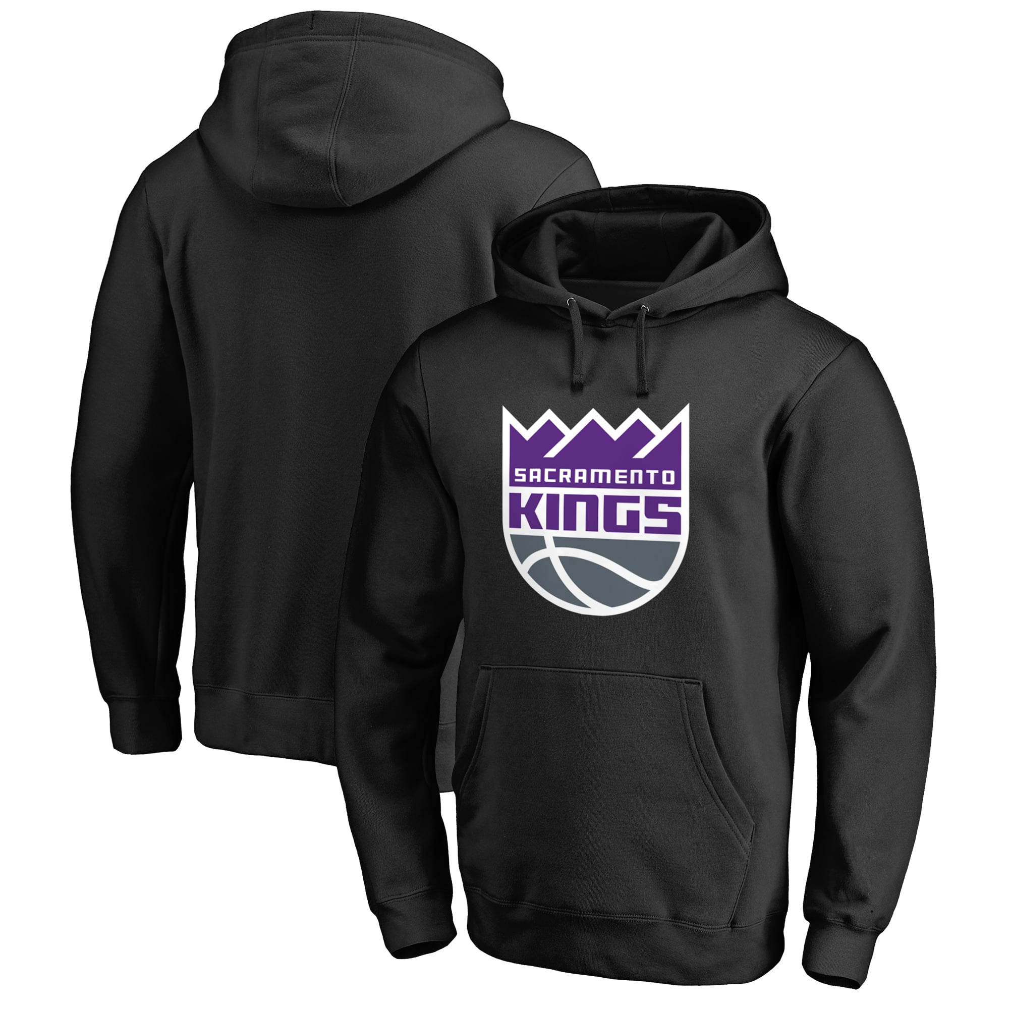 Men's Sacramento Kings Black Primary Logo Pullover Hoodie