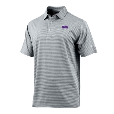 Sacramento Kings Columbia Striped Tempo Swing Polo - Black