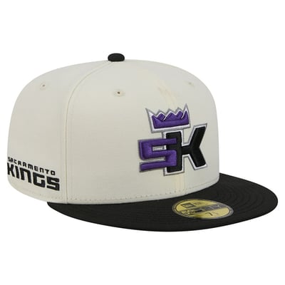 Sacramento Kings New Era Deceptor 59FIFTY Fitted Hat - Cream/Black