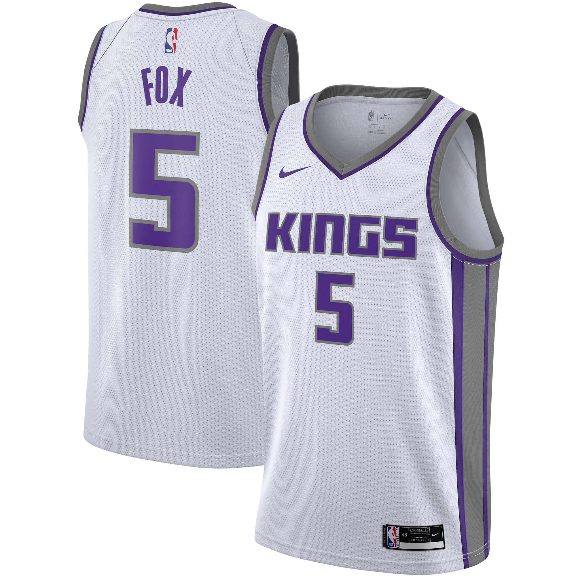 Men's Sacramento Kings De'Aaron Fox Nike White 2020/21 Swingman