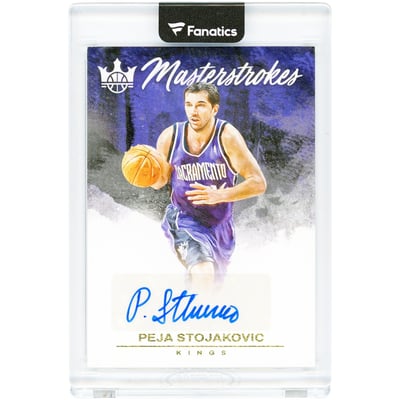 Peja Stojakovic Sacramento Kings Autographed 2023-24 Panini Court Kings Masterstrokes #MS-PEJ #97/99 Card