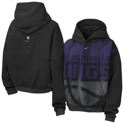  Sacramento Kings Nike Youth 2026/27 Standard Issue Practice Icon Fleece Pullover Hoodie - Black