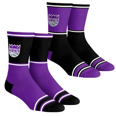  Sacramento Kings Rock Em Youth 2-Pack Color Block Crew Socks Set