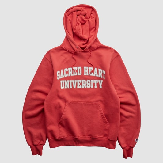 Sacred Heart Pioneers Champion 2000s Hooded Pullover Sweatshirt - Red - XS by Fanatics Real Vintage
