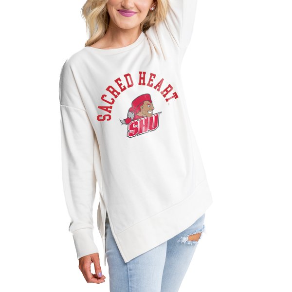 Gameday Couture Sacred Heart Pioneers Women's Cream Side Split Pullover Top