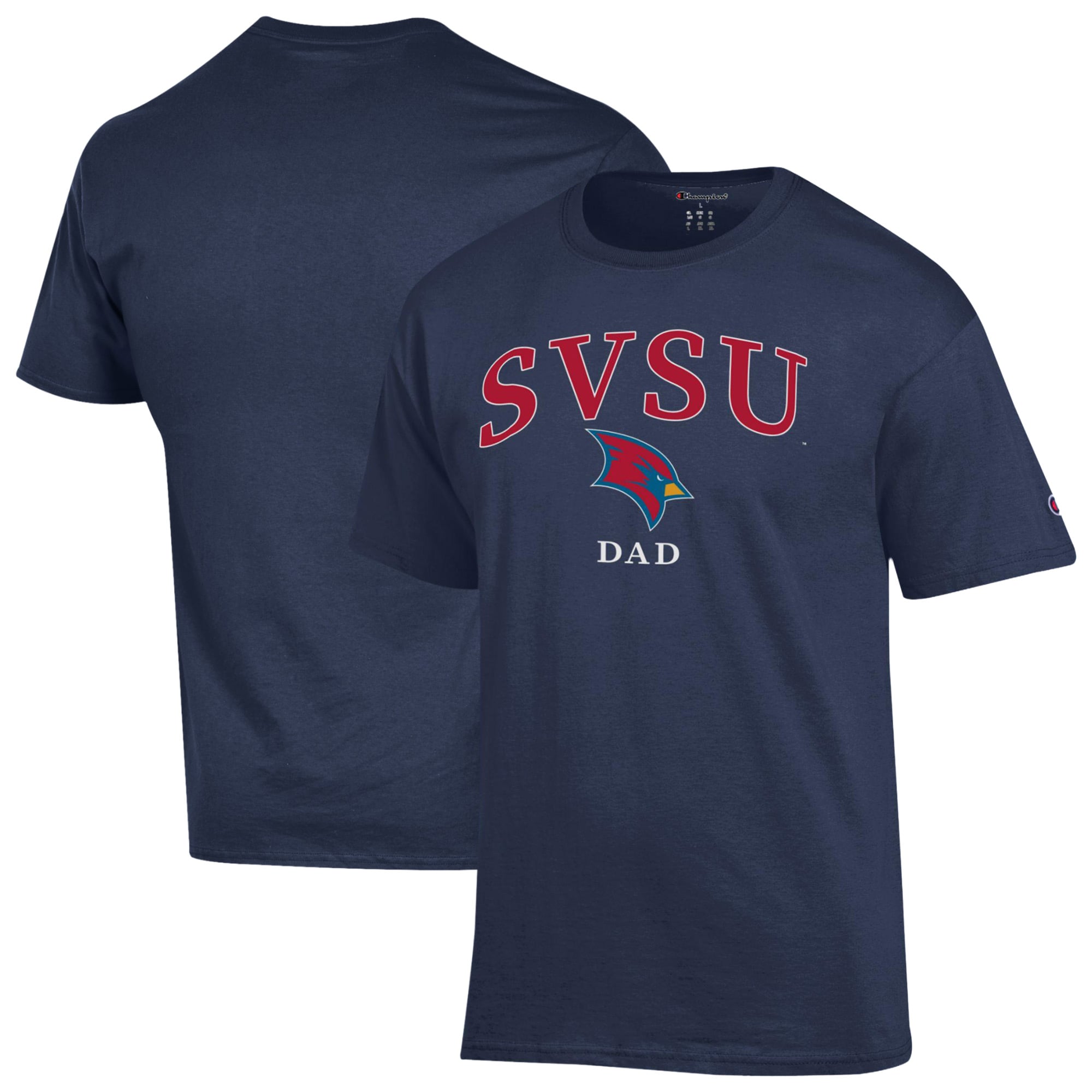 Champion Saginaw Valley State Cardinals Navy Arch Dad Jersey T-Shirt