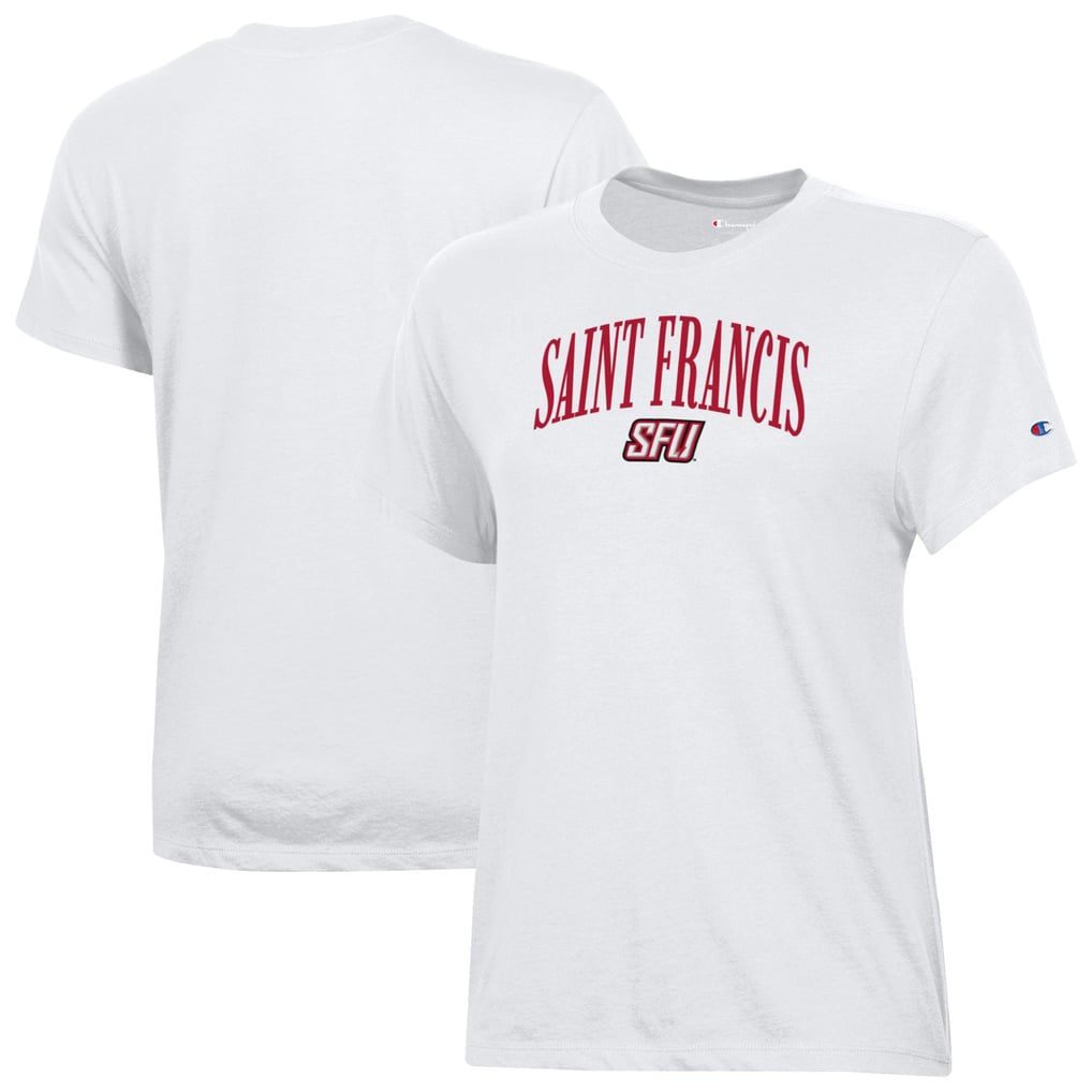  Saint Francis Red Flash Champion Women's Core T-Shirt - White