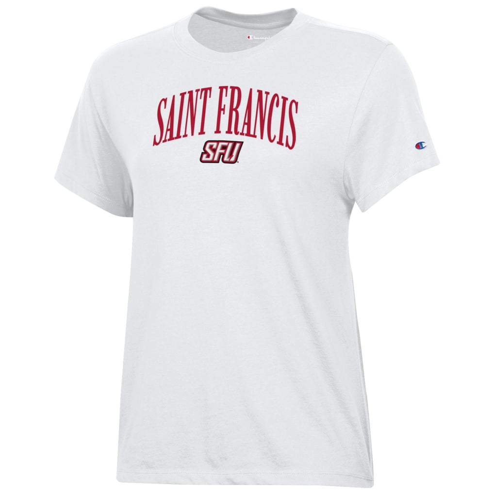  Saint Francis Red Flash Champion Women's Core T-Shirt - White