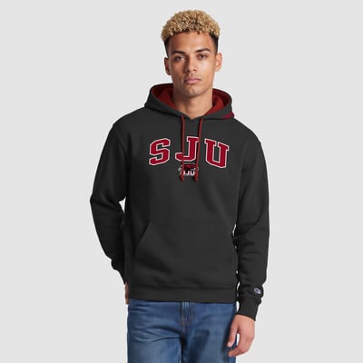 Saint Joseph's Hawks Champion Contrast Hoodie - Black/Crimson