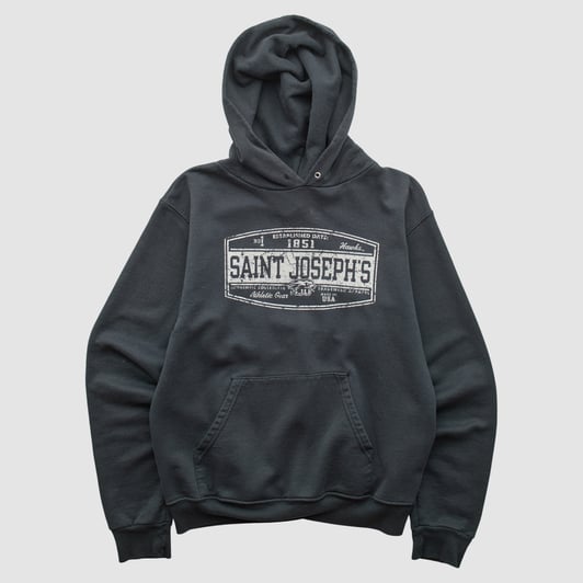 Saint Joseph's Hawks Champion 2010s Hooded Pullover Sweatshirt - Black - XS by Fanatics Real Vintage