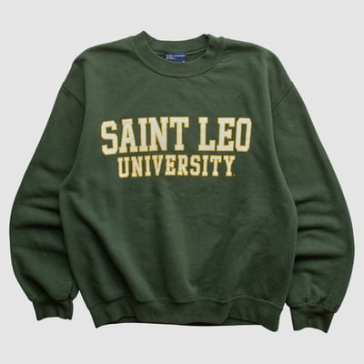 Saint Leo University Lions MV Sport 2000s Pullover Sweatshirt - Green - XS by Fanatics Real Vintage