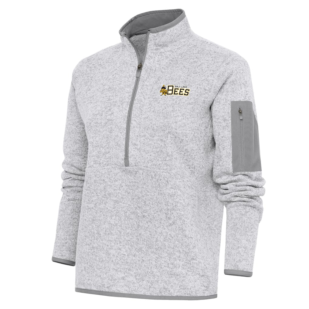  Salt Lake Bees Antigua Women's Fortune Half-Zip Pullover Jacket - Heather Gray