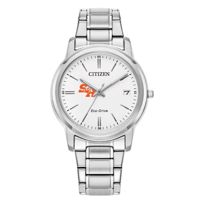  Sam Houston State Bearkats Citizen Watch Women's Eco-Drive White Dial Stainless Steel Watch - Silver