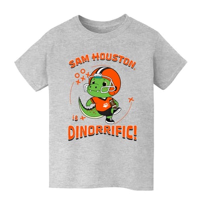 Sam Houston State Bearkats Vive La Fete Youth Dinorrific T-Shirt - Gray