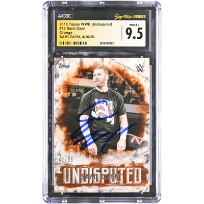 Sami Zayn WWE Autographed 2018 Topps Undisputed Orange #36 #/99 CGC Fanatics Witnessed Authenticated MINT+ 9.5 Card