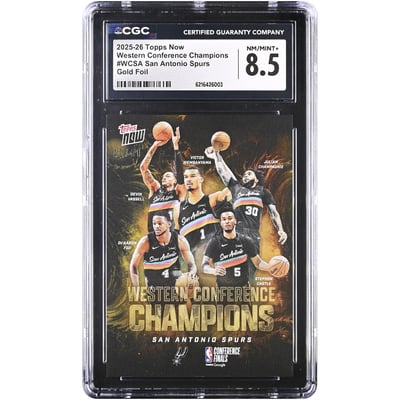  San Antonio Spurs 2025-26 Topps Now Western Conference Champions Gold Foil #WCSA #/50 CGC Authenticated 8.5 Card
