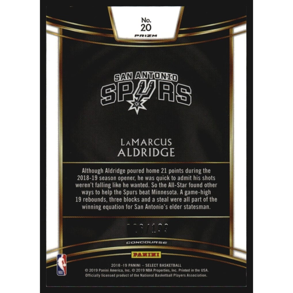 2018-19 Select Prizms Red #20 LaMarcus Aldridge