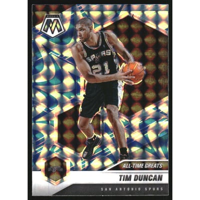 2020-21 Panini Mosaic Mosaic Reactive Blue #289 Tim Duncan