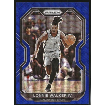 2020-21 Panini Prizm Prizms Blue Wave #142 Lonnie Walker IV
