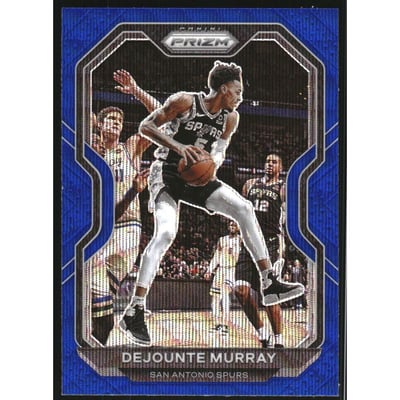 2020-21 Panini Prizm Prizms Blue Wave #153 Dejounte Murray