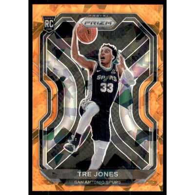 2020-21 Panini Prizm Prizms Orange Ice #291 Tre Jones