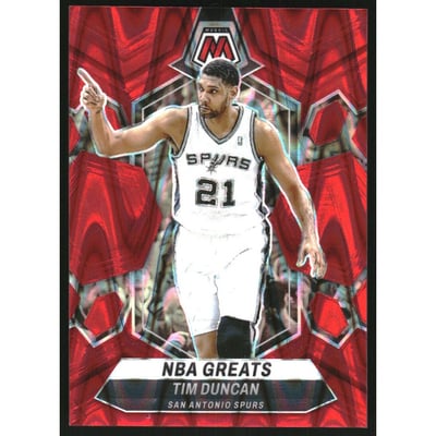 2023-24 Panini Mosaic Red Seismic #291 Tim Duncan/NBA Greats