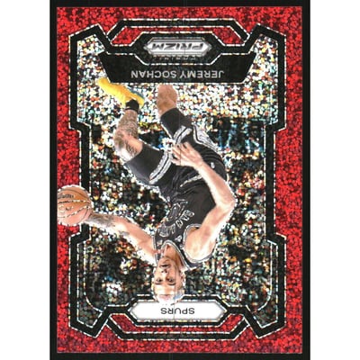 2023-24 Panini Prizm Prizms Red Sparkle #122 Jeremy Sochan