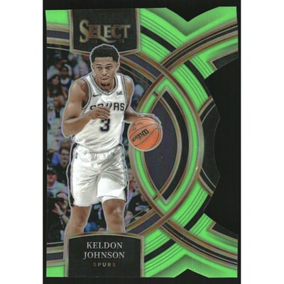 2023-24 Select Prizms Neon Green Die-Cut #140 Keldon Johnson