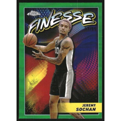2023-24 Topps Chrome Finesse Green Refractors #F20 Jeremy Sochan