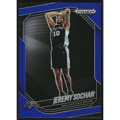 2024-25 Panini Prizm Black Prizms Blue #62 Jeremy Sochan