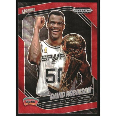 2024-25 Panini Prizm Black Prizms Ruby Wave #282 David Robinson LGD