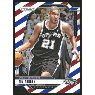 2024-25 Panini Prizm Prizms Red White and Blue #297 Tim Duncan