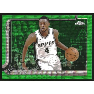2025-26 Topps Chrome Green Wave Refractors #233 De'Aaron Fox