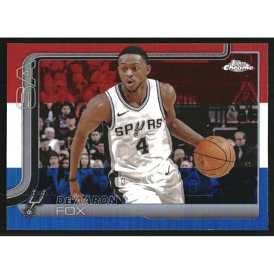 2025-26 Topps Chrome Red White and Blue Refractors #233 De'Aaron Fox