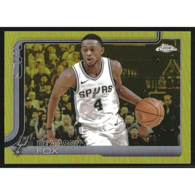 2025-26 Topps Chrome Yellow Refractors #233 De'Aaron Fox