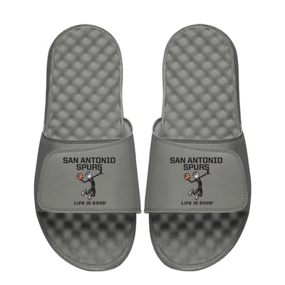  San Antonio Spurs ISlide Life is Good Slide Sandals - Gray