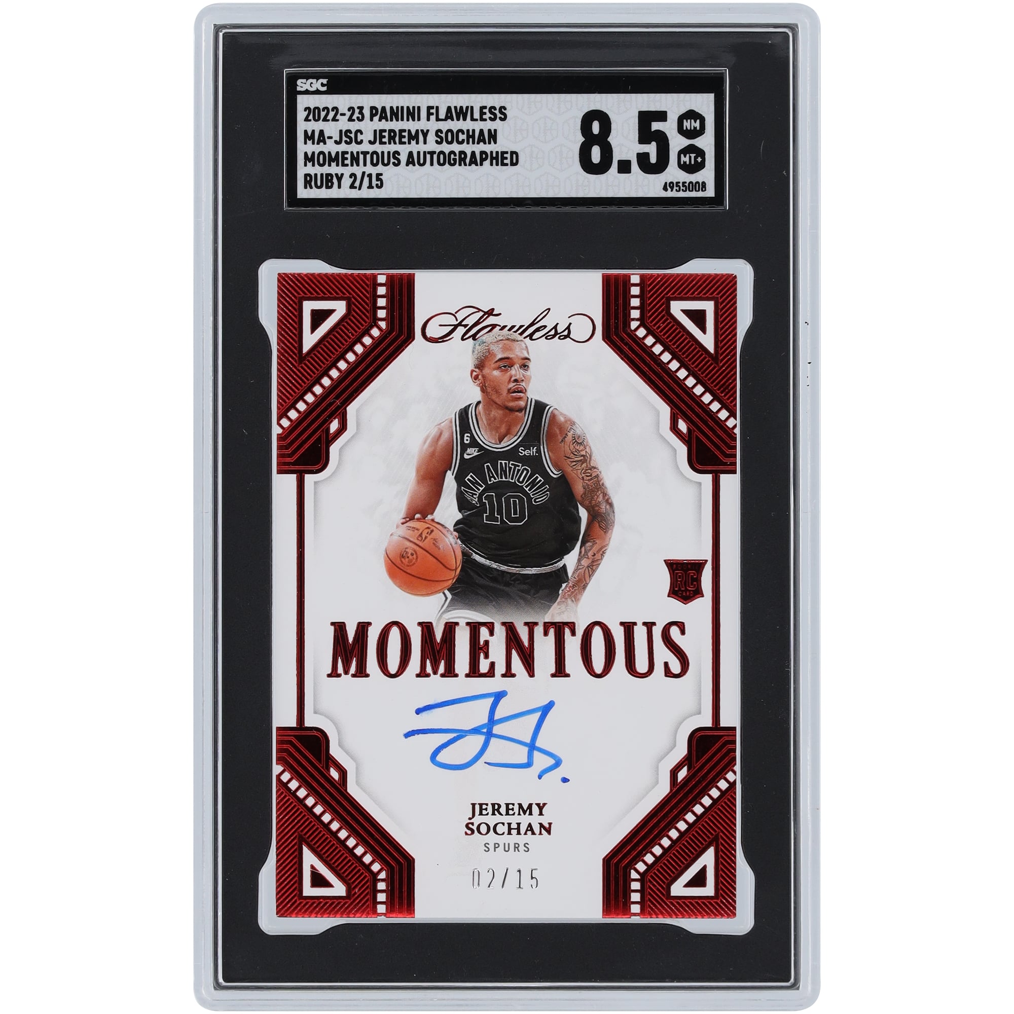 Jeremy Sochan San Antonio Spurs Autographed 2022-23 Panini 