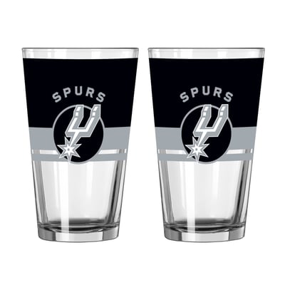 San Antonio Spurs Logo Brands Two-Piece 16oz. Horizon Pint Glass Set