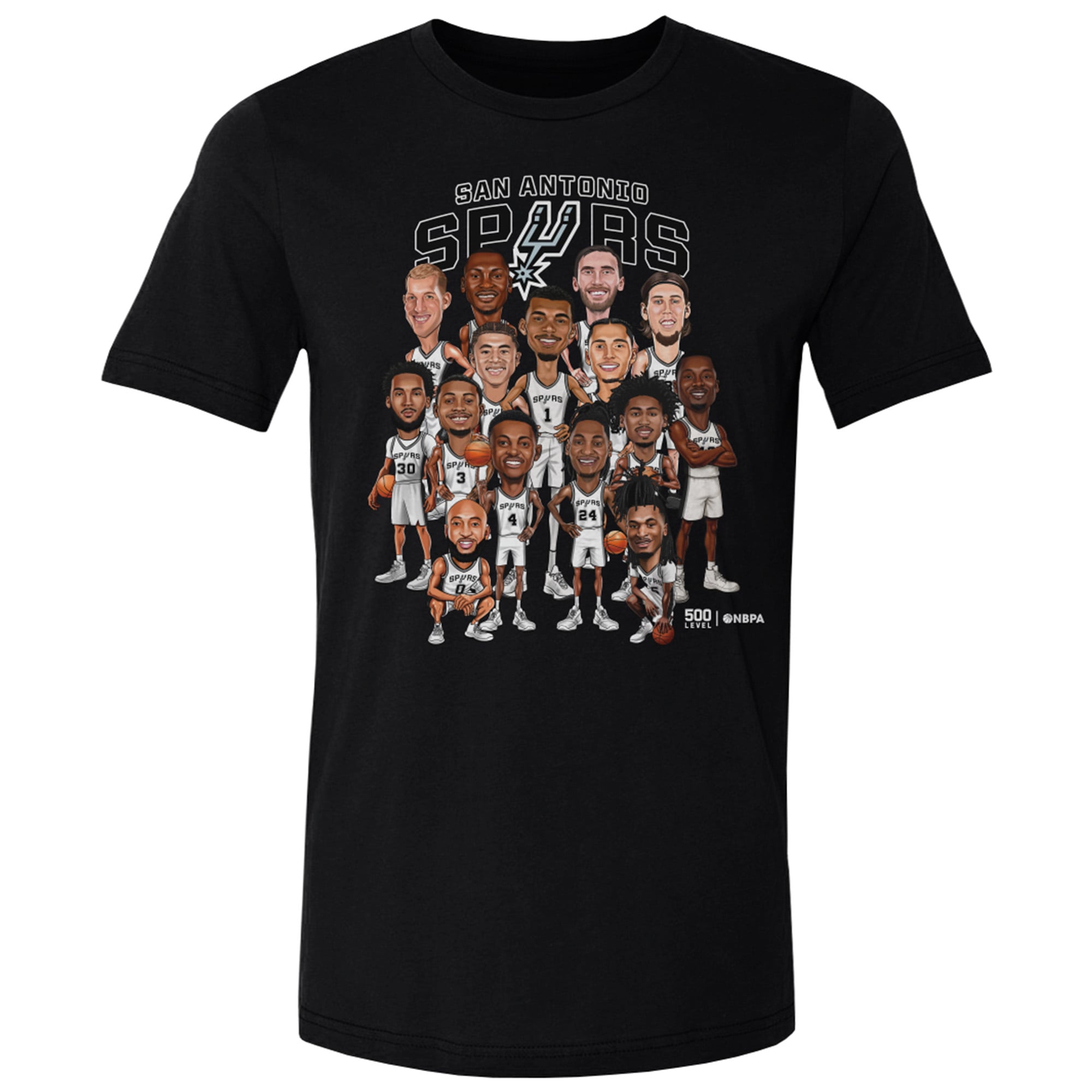 Men's San Antonio Spurs 500 Level Black 2026 NBA Playoffs Roster ...