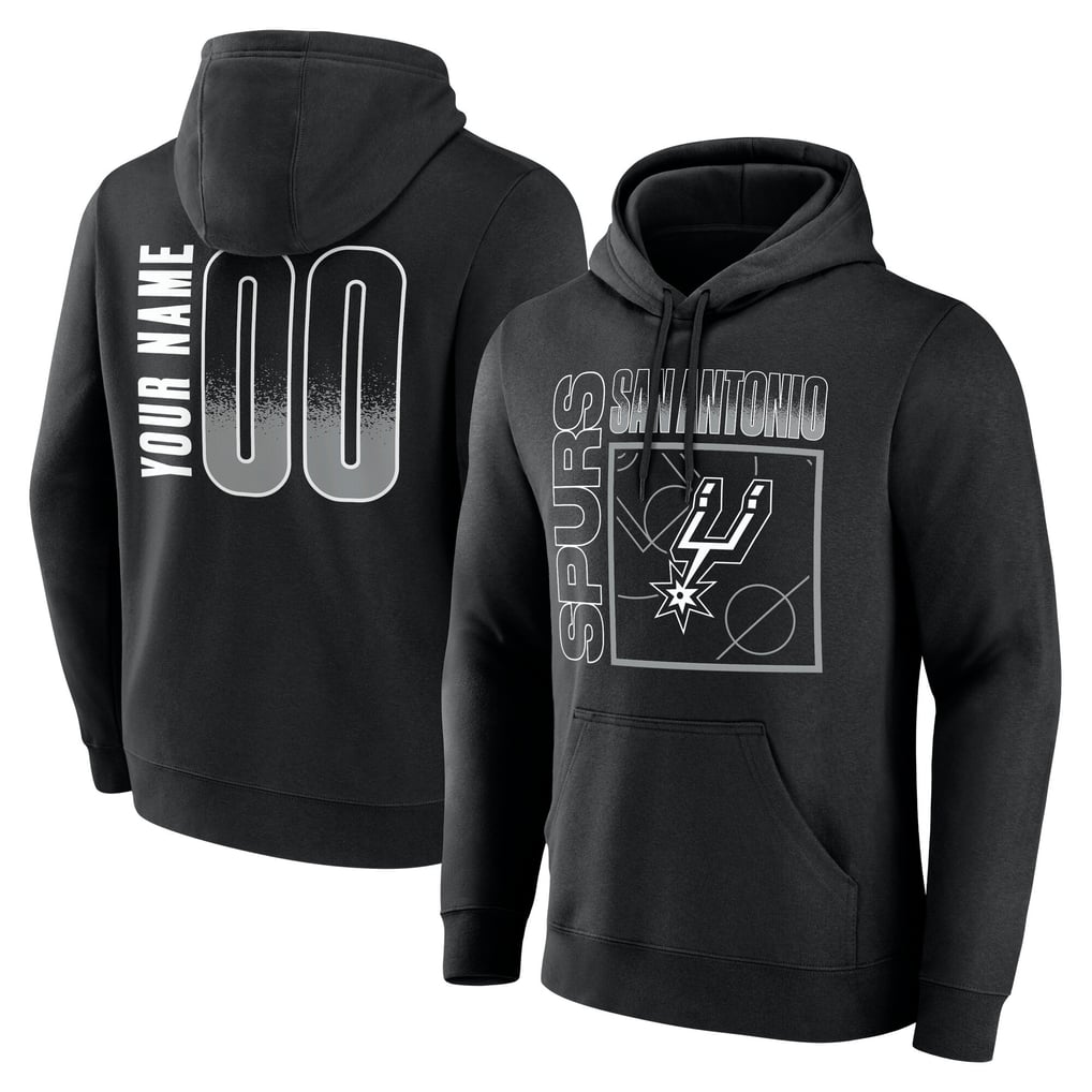 San Antonio Spurs Big & Tall Home Court Pop Personalized Name & Number Hoodie - Black