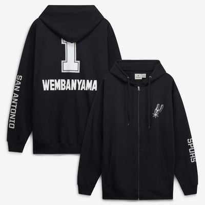 Victor Wembanyama San Antonio Spurs Fanatics Big & Tall Full-Zip Hoodie - Black