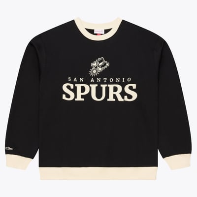  San Antonio Spurs Mitchell & Ness Cookies & Cream Fleece Crewneck Sweatshirt - Black