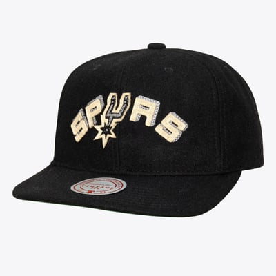 San Antonio Spurs Mitchell & Ness Hardwood Classics Retro Roots Vintage Adjustable Hat - Black
