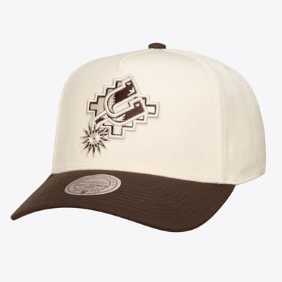 San Antonio Spurs Mitchell & Ness Brown and Cream Pro Pinch Snapback Hat - Cream
