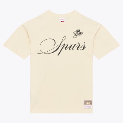  San Antonio Spurs Mitchell & Ness Hardwood Classics Cookies & Cream T-Shirt - Cream