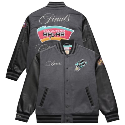  San Antonio Spurs Mitchell & Ness Legacy Made Varsity Full-Snap Jacket - Gray