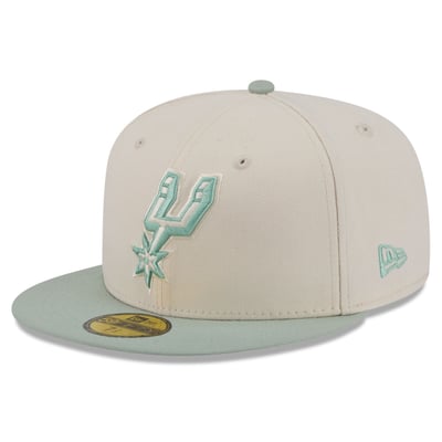 San Antonio Spurs New Era Color Pack 2-Tone 59FIFTY Fitted Hat - Cream/Light Green