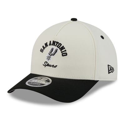 San Antonio Spurs New Era Arch 9FORTY A-Frame M-Crown Adjustable Hat - White/Black