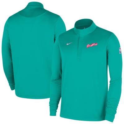  San Antonio Spurs Nike 2025/26 City Edition Remix Authentic Coaches Dri-FIT Half-Zip Top - Green