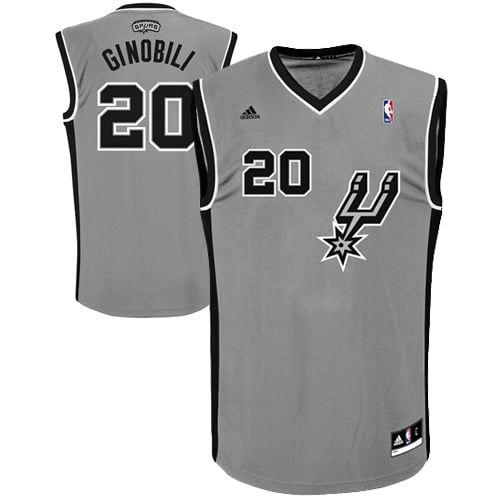 Mens San Antonio Spurs Manu Ginobili adidas Gray Replica Alternate